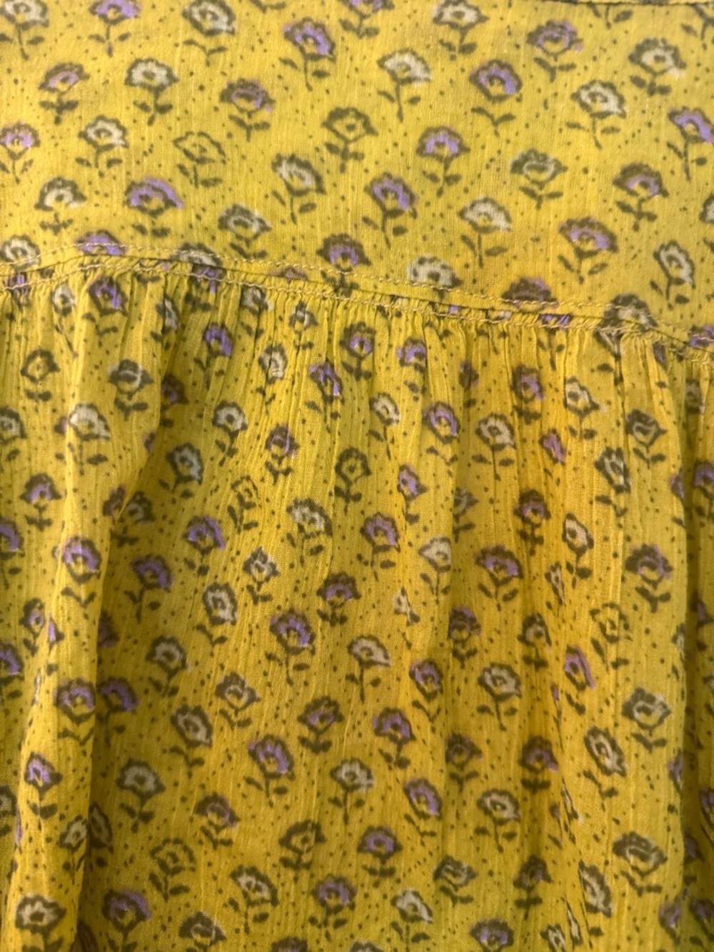 Anthropologie batwing blouse Lightweight Yellow Printed Women's Blouse - Picture 5 of 5